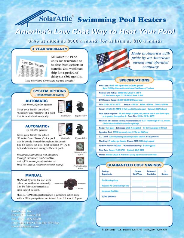 cover of solar pool heater brochure