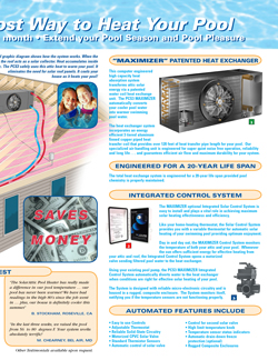 PCS3 solar pool heater brochure inside right page